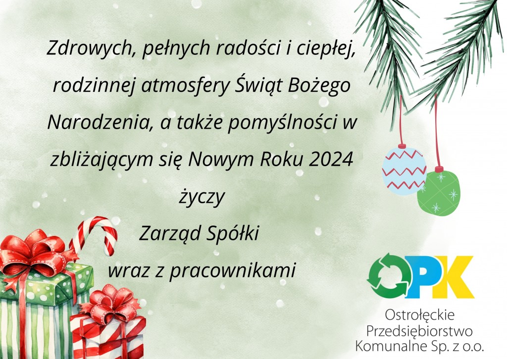 Życzenia z okazji Świąt Bożego Narodzenia
